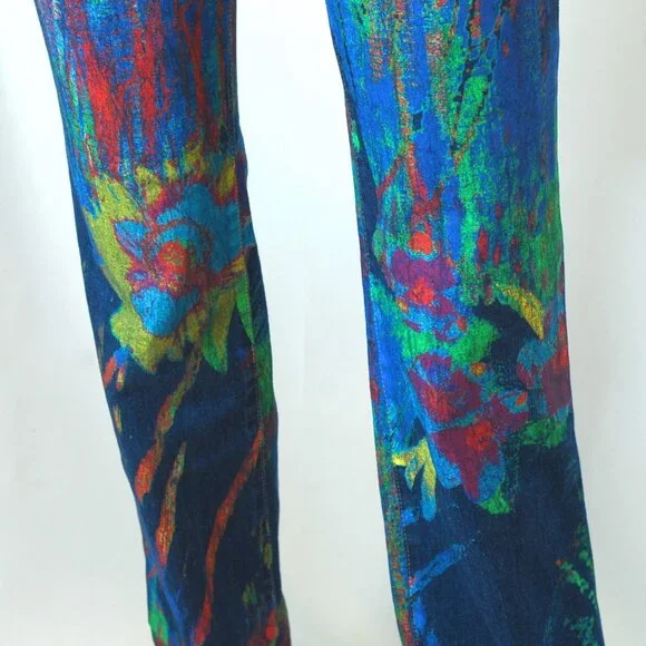 Versace Jeans Couture Artsy & Colourful Painted Jeans - Italy - Picture 7 of 11